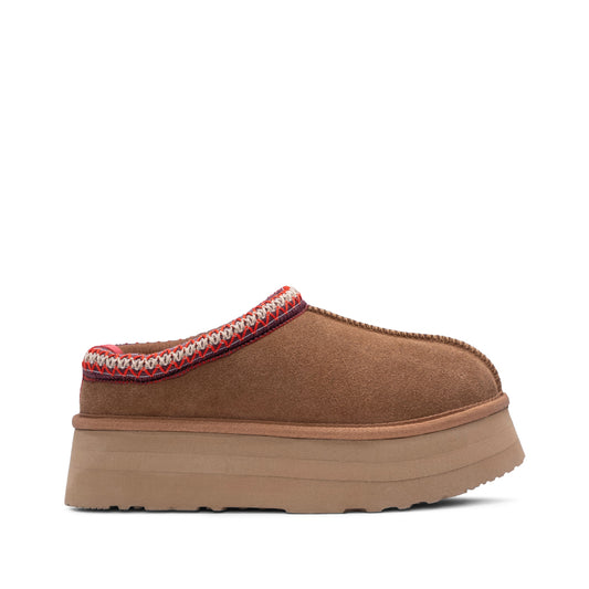 Pantufa Casual Mulher Camurça Camel