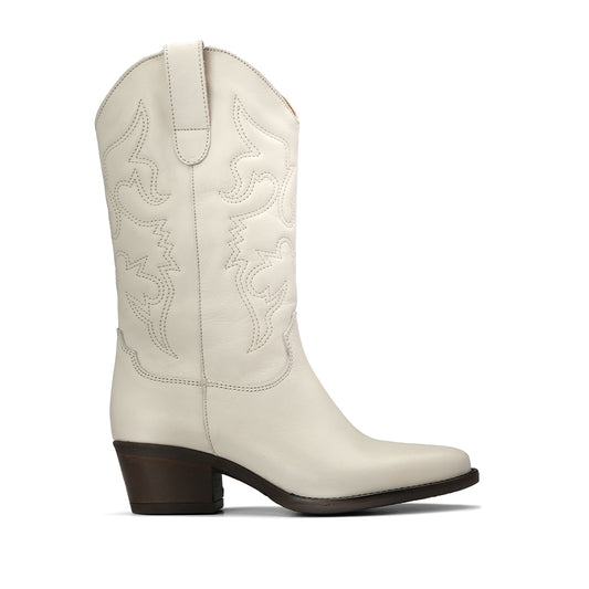 Bota Texana Mulher Pele Bege