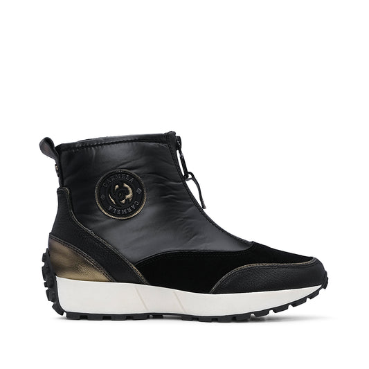 Bota Casual Mulher Pele Preto
