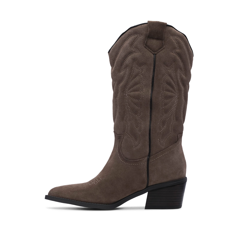 Bota Casual Mulher Camurça Taupe