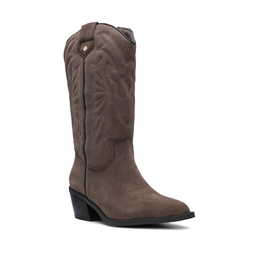 Bota Casual Mulher Camurça Taupe