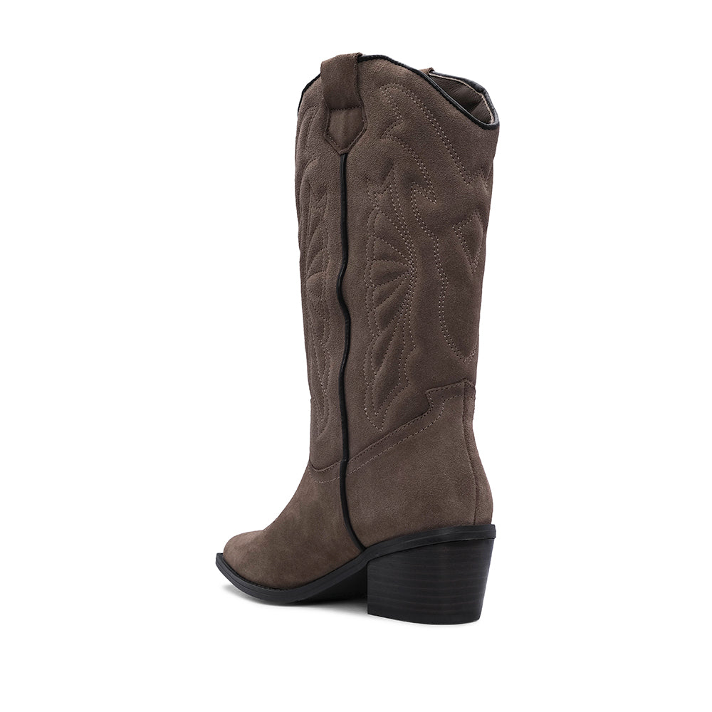 Bota Casual Mulher Camurça Taupe