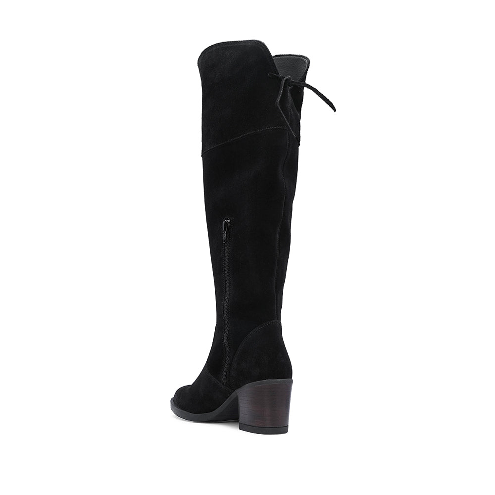 Bota Salto Médio Mulher Camurça Preto