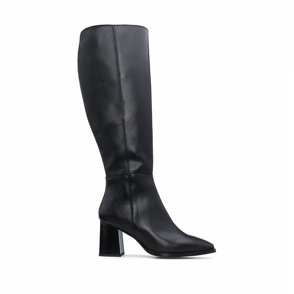 Bota Salto Médio Mulher Pele Preto