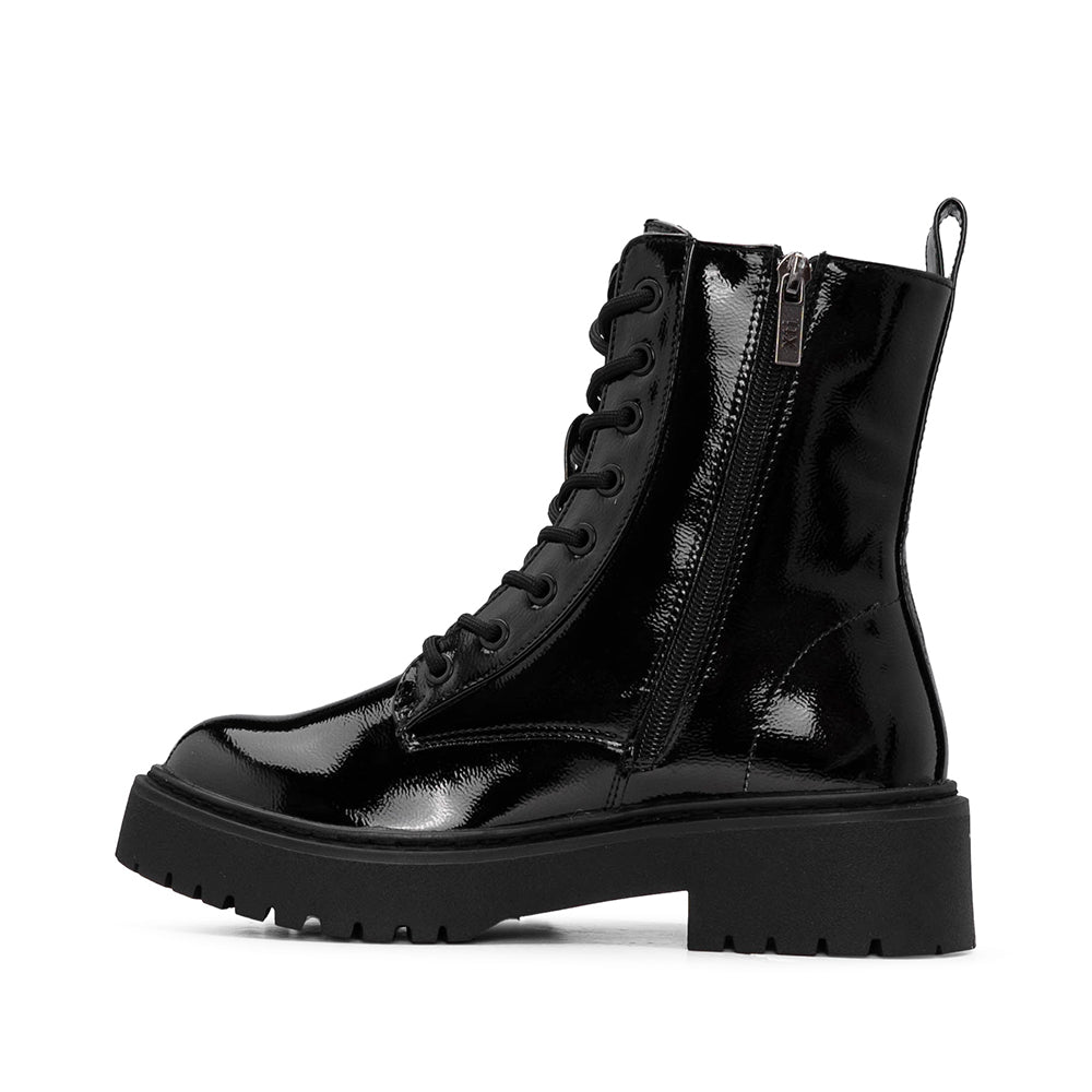 Bota Militar Mulher Verniz Preto