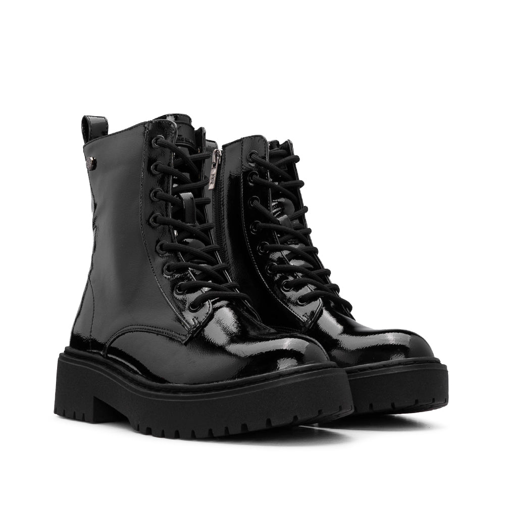 Bota Militar Mulher Verniz Preto