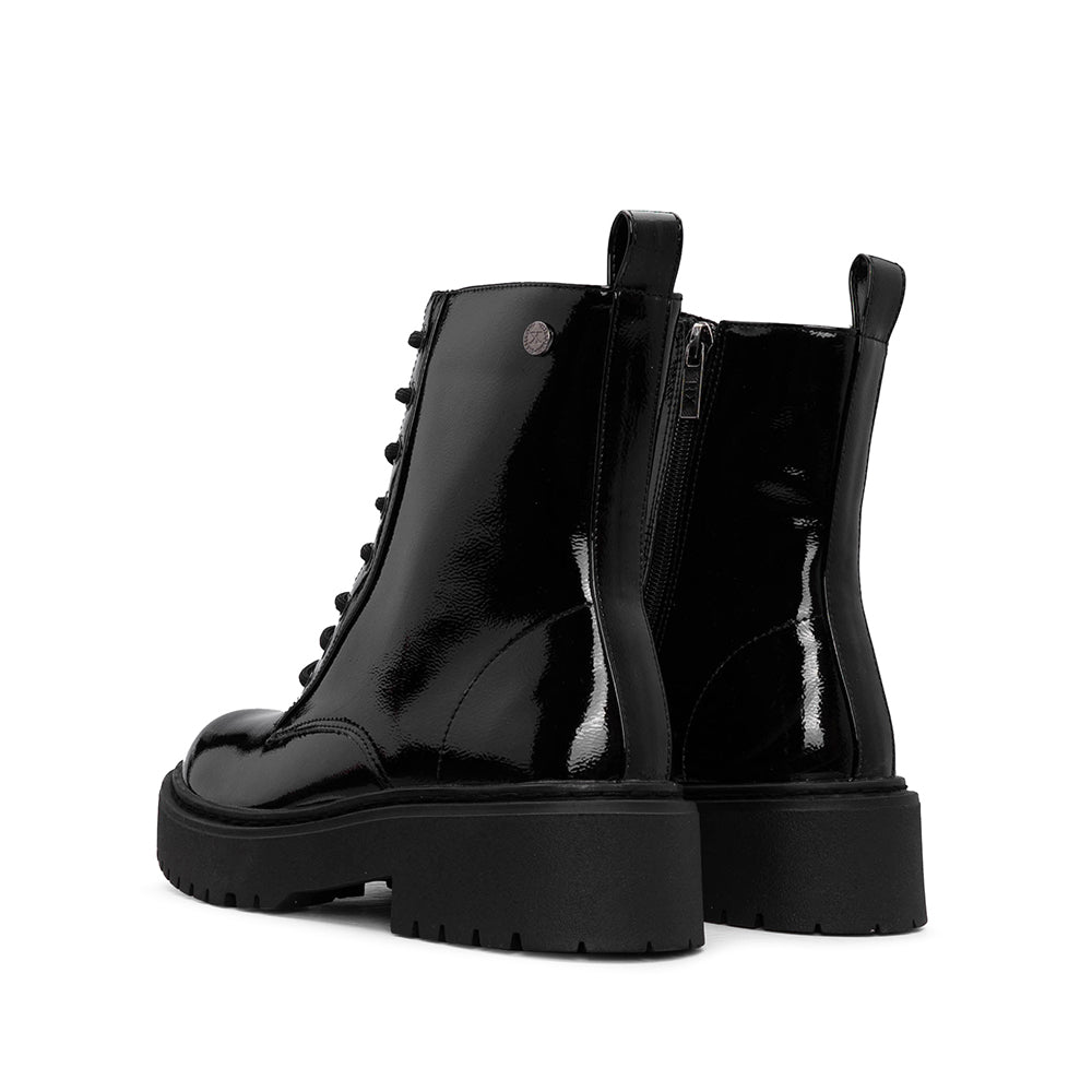 Bota Militar Mulher Verniz Preto