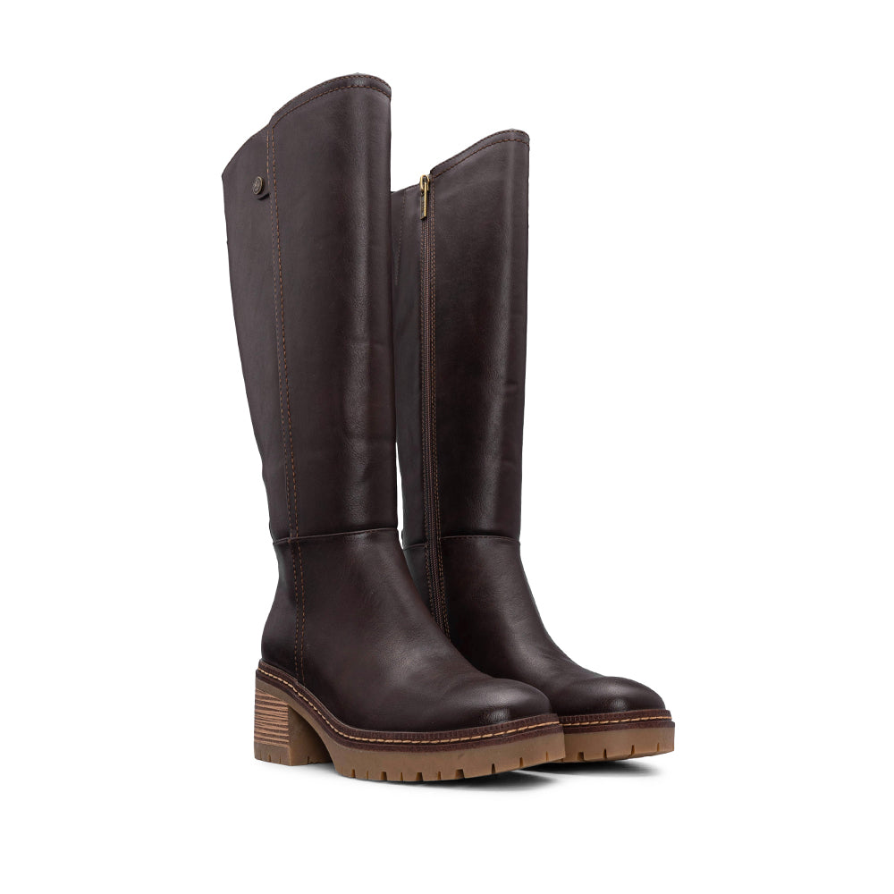 Bota Cano Alto Mulher Castanho