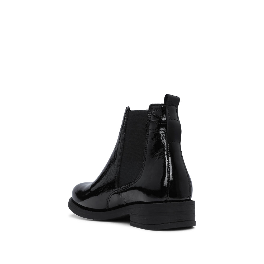 Botim Salto Raso Mulher Verniz Preto