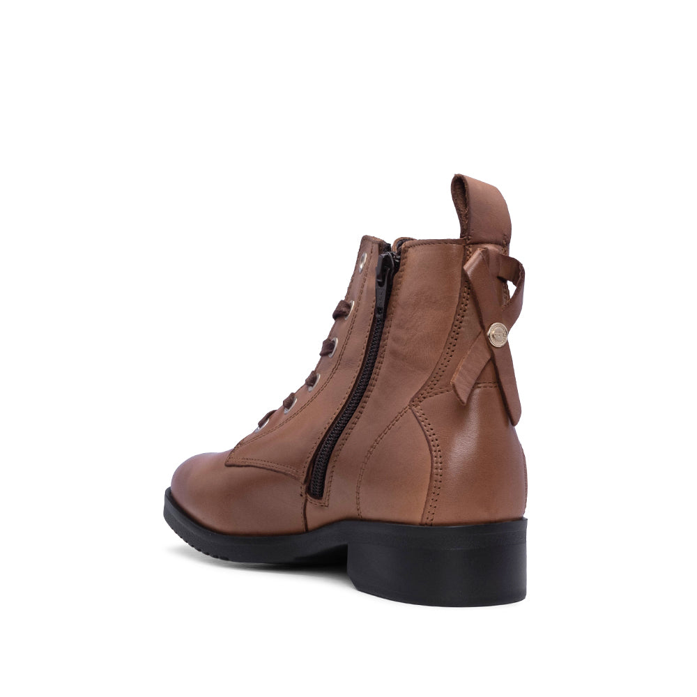 Botim Salto Raso Mulher Pele Camel
