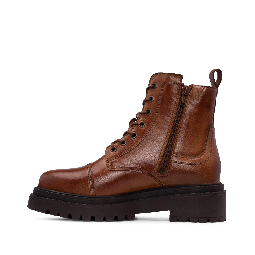 Bota Militar Mulher Pele Camel