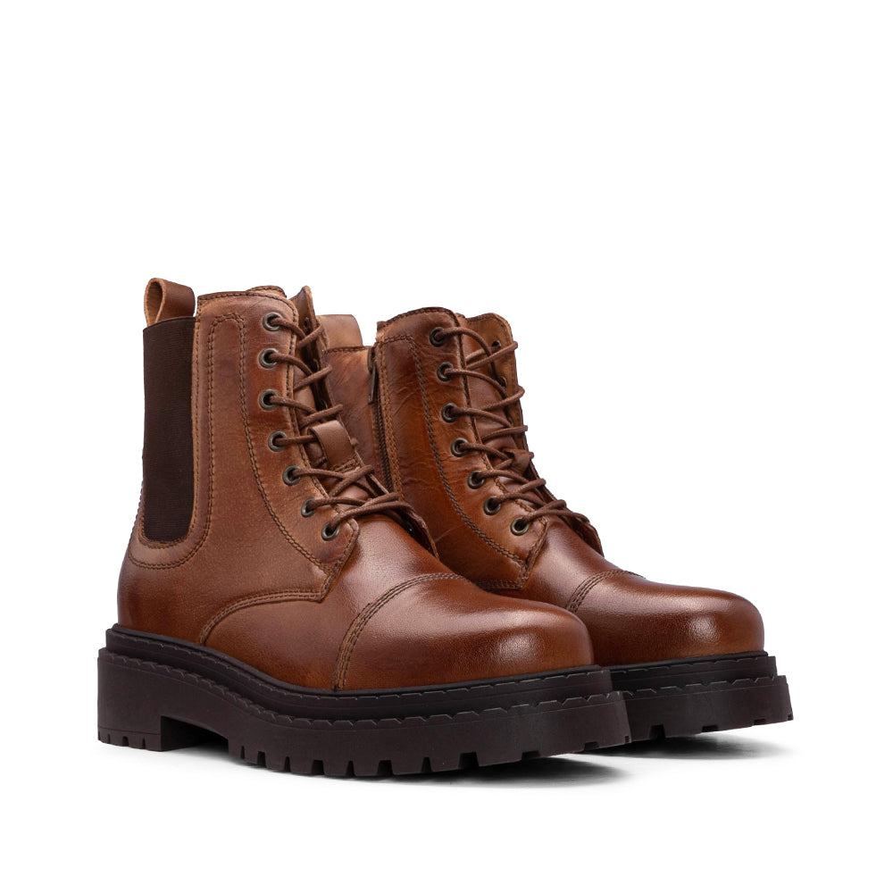 Bota Militar Mulher Pele Camel
