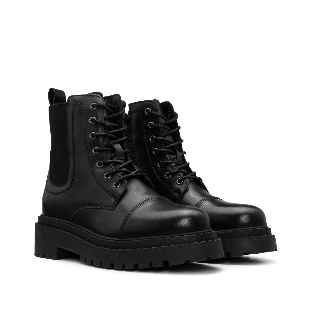 Bota Militar Mulher Pele Preto