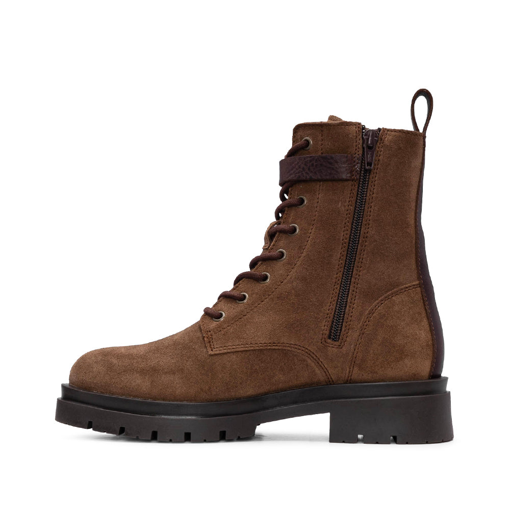 Bota Militar Mulher Camurça Castanho