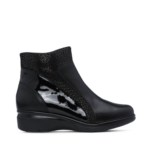 Bota Casual Mulher Pele Preto