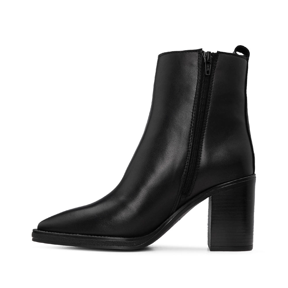 Bota Salto Alto Mulher Pele Preto