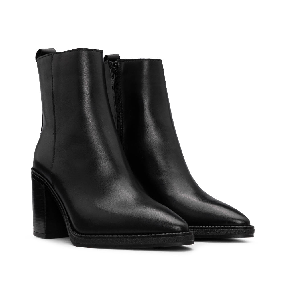 Bota Salto Alto Mulher Pele Preto