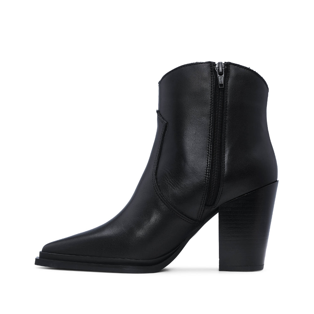 Bota Salto Alto Mulher Pele Preto