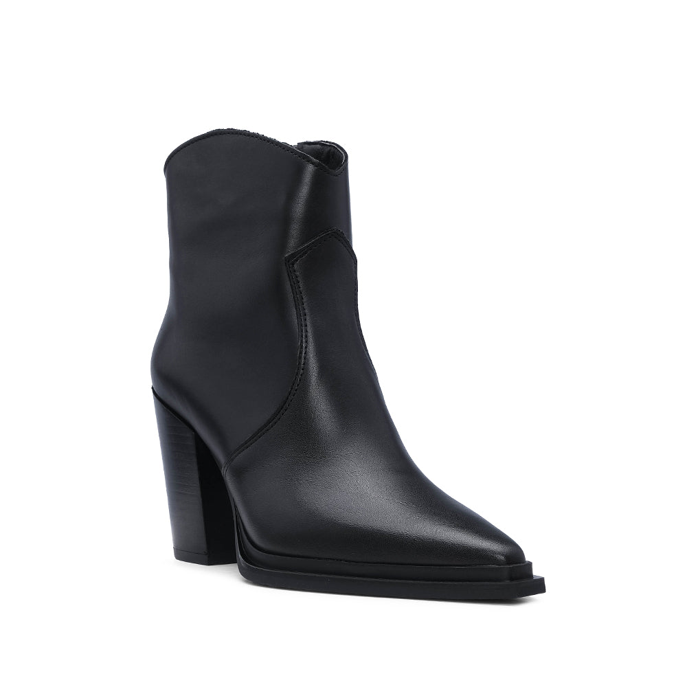 Bota Salto Alto Mulher Pele Preto