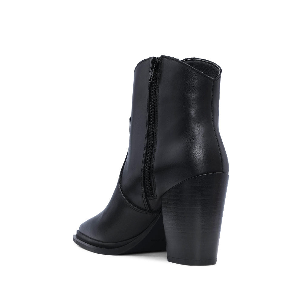 Bota Salto Alto Mulher Pele Preto