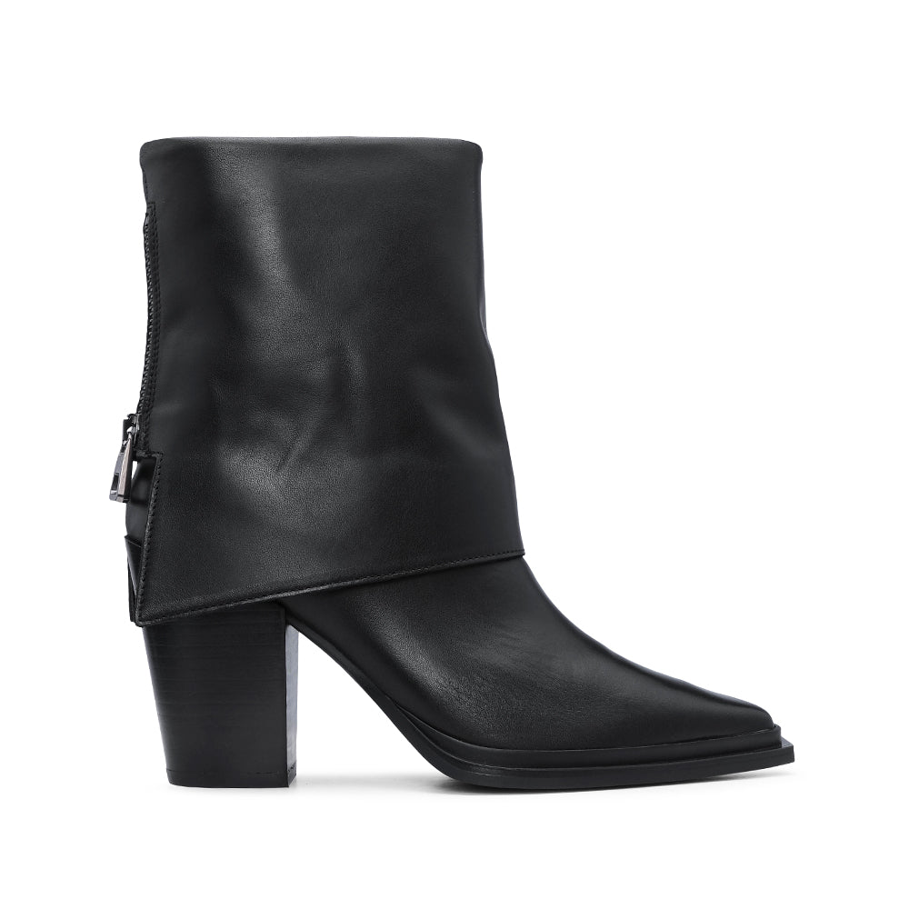 Bota Salto Alto Mulher Pele Preto