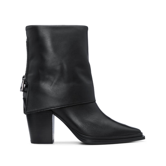Bota Salto Alto Mulher Pele Preto