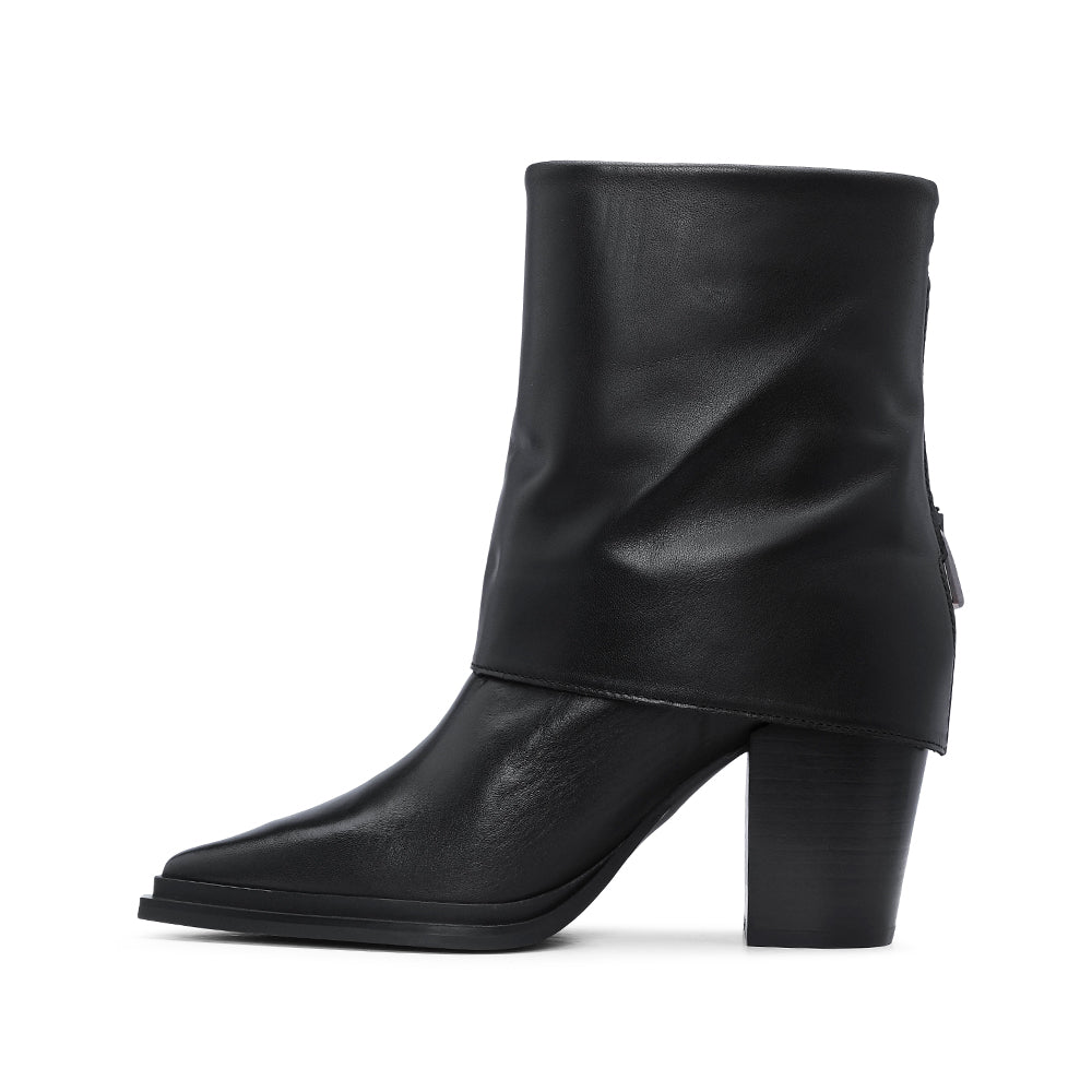Bota Salto Alto Mulher Pele Preto