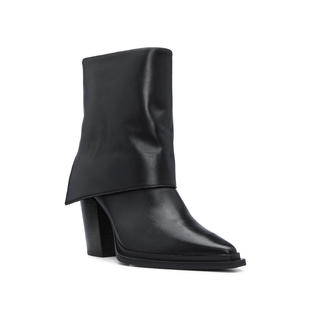 Bota Salto Alto Mulher Pele Preto