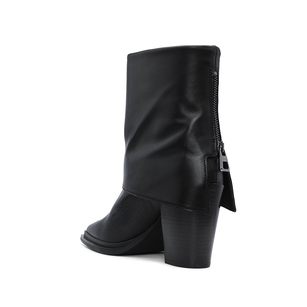 Bota Salto Alto Mulher Pele Preto