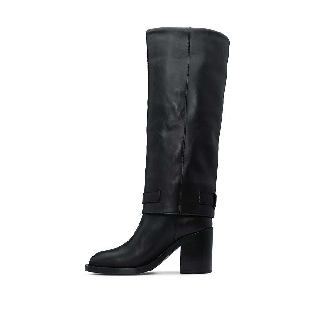 Bota Salto Alto Mulher Pele Preto