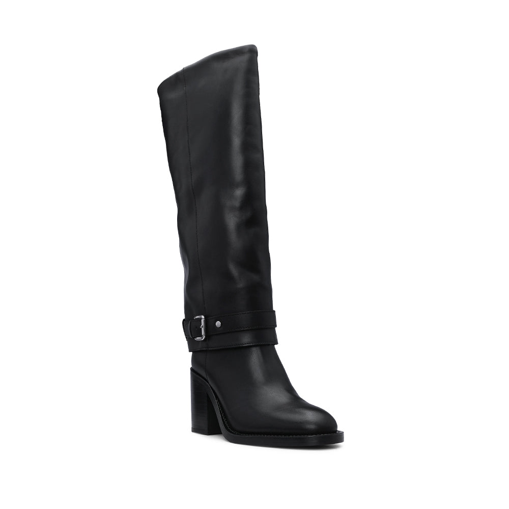 Bota Salto Alto Mulher Pele Preto