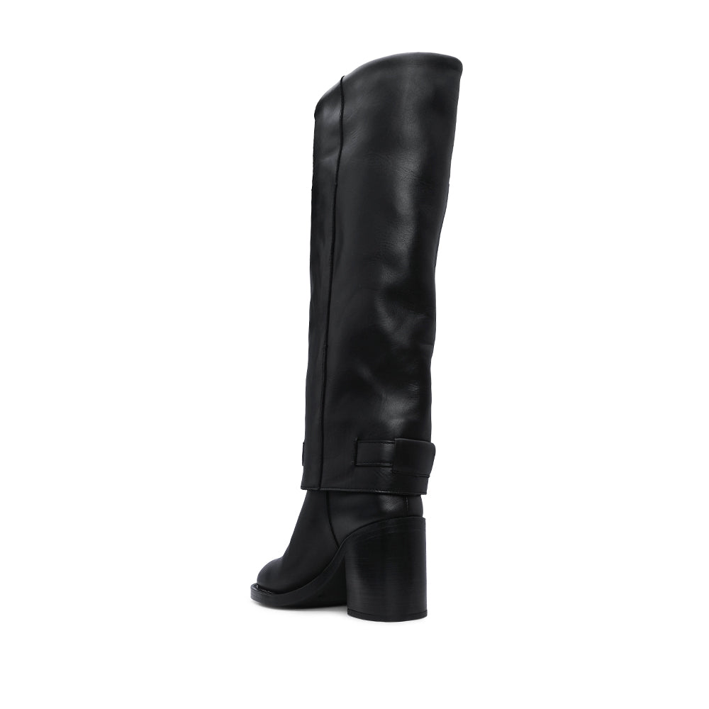 Bota Salto Alto Mulher Pele Preto