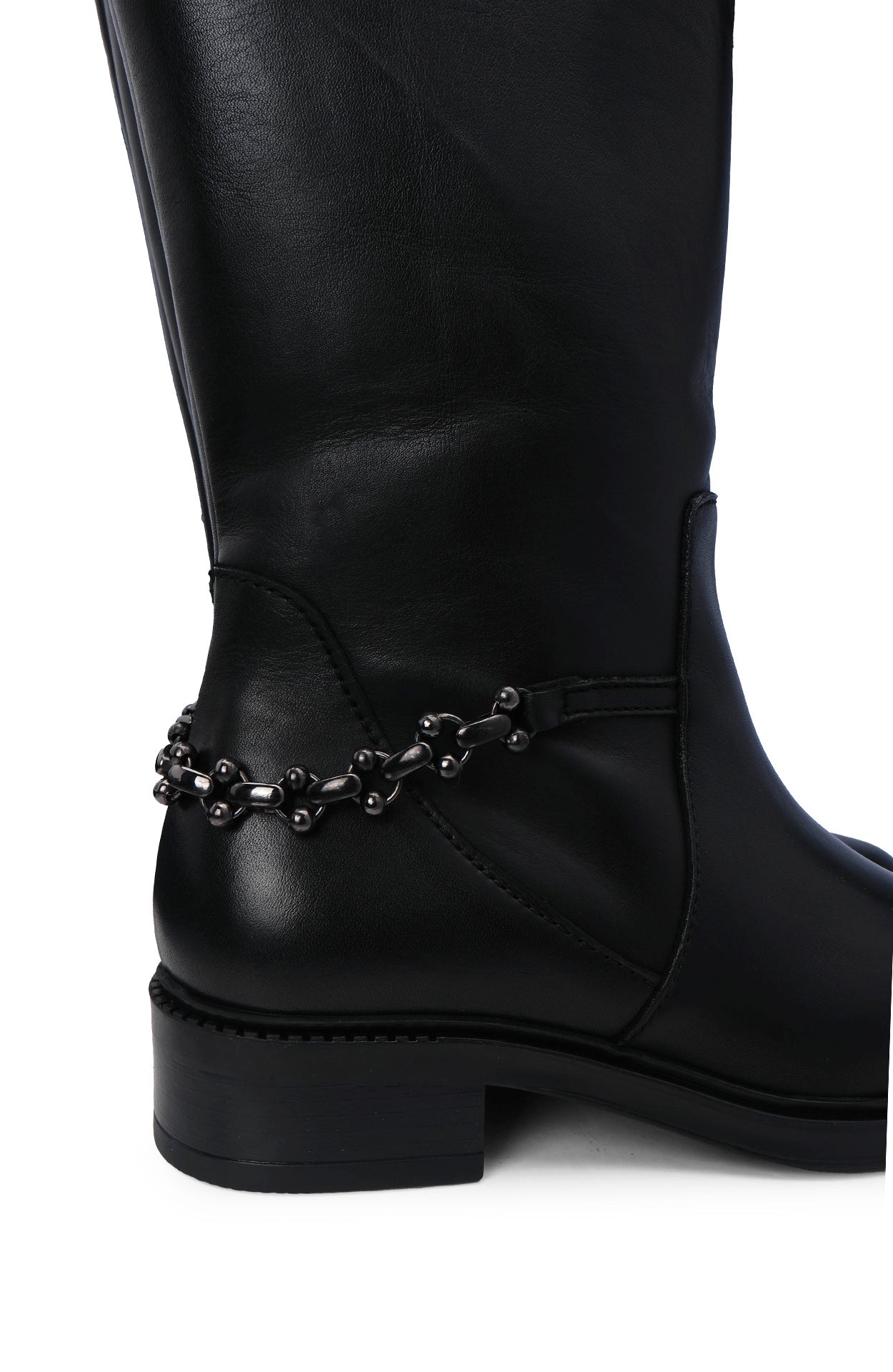 Bota Cano Alto Mulher Pele Preto