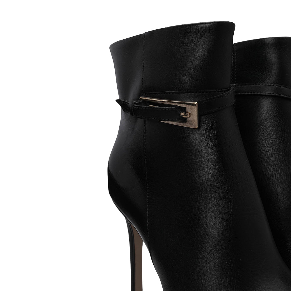 Bota Salto Alto Mulher Pele Preto
