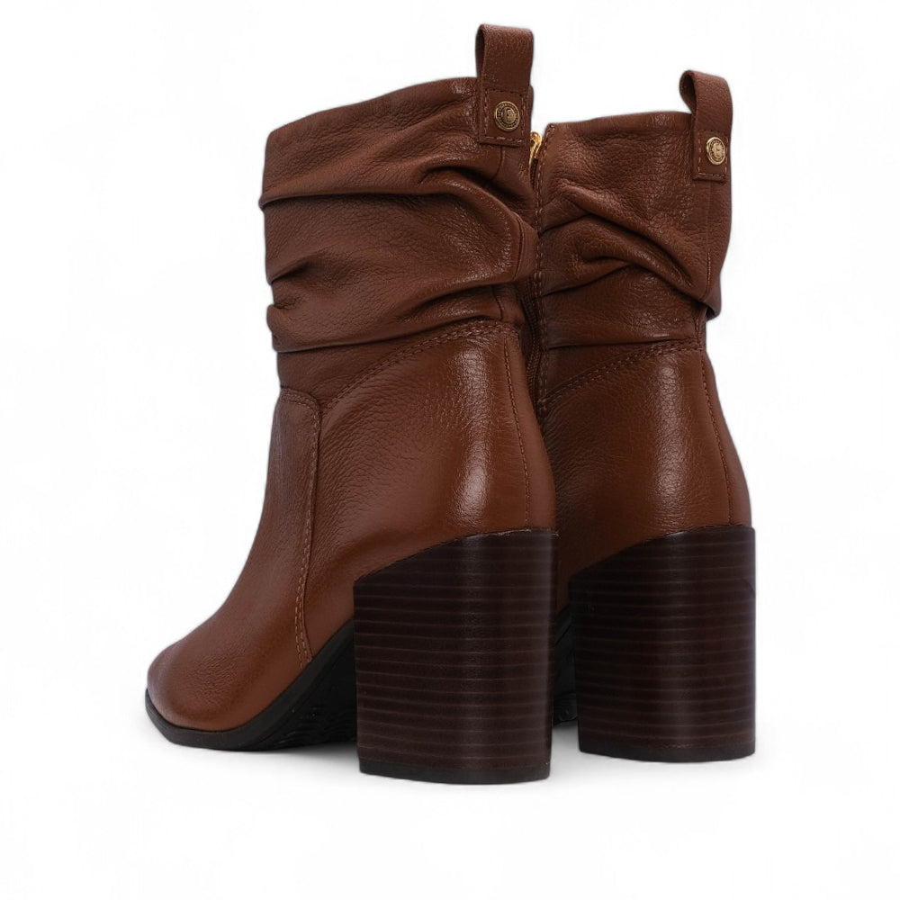 Bota Salto Alto Mulher Pele Cognac