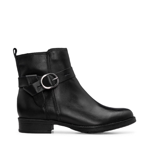 Botim Salto Raso Mulher Pele Preto