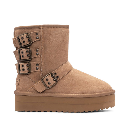Bota Casual Mulher Pele Sintética Camel