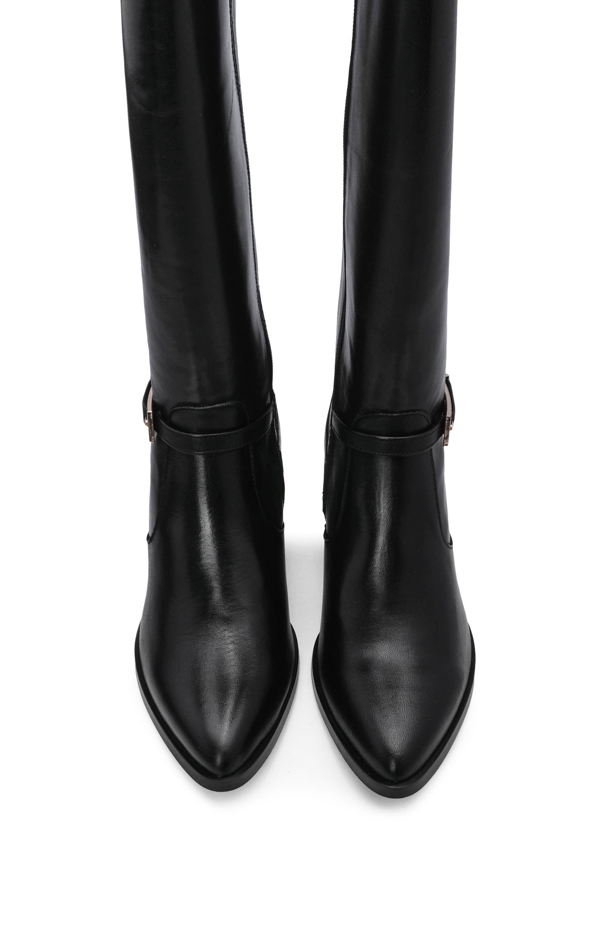 Bota Cano Alto Mulher Pele Preto
