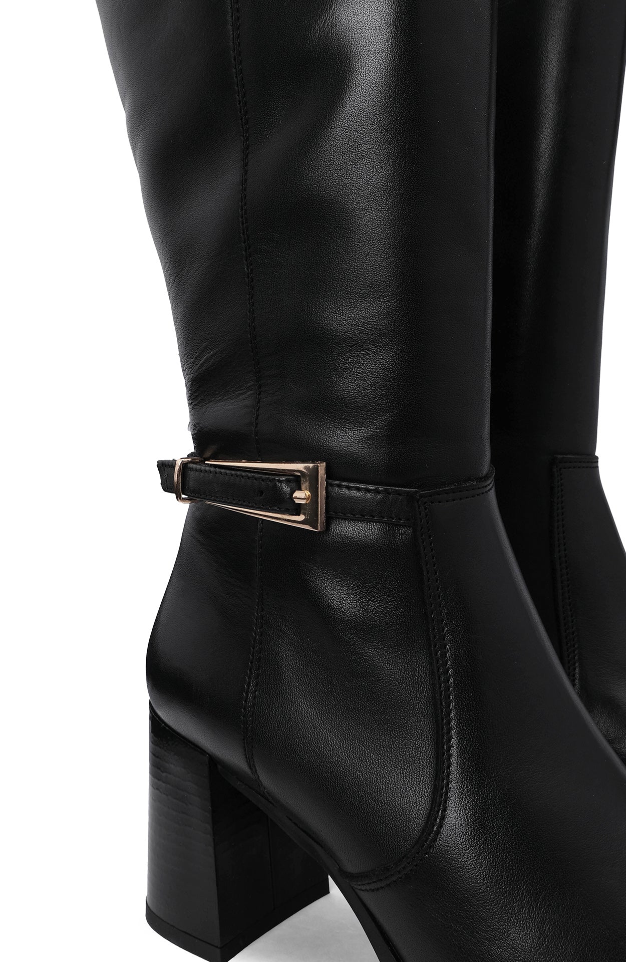 Bota Cano Alto Mulher Pele Preto