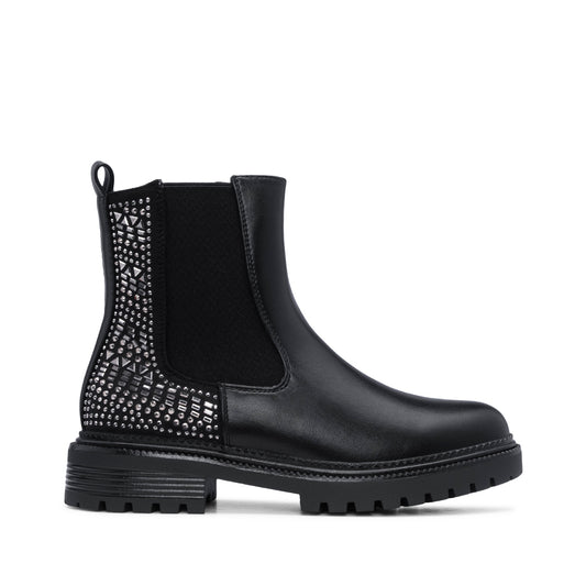 Bota Casual Mulher Pele Preto