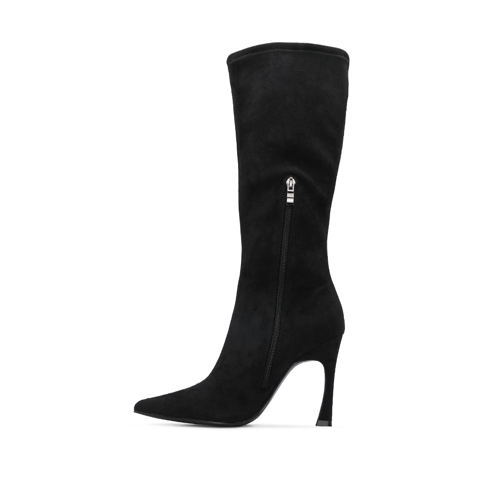 Bota Cano Alto Mulher Camurça Preto