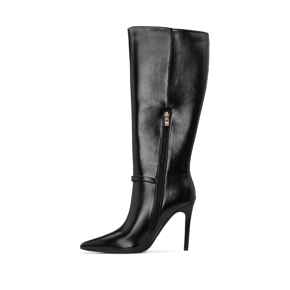 Bota Cano Alto Mulher com Fecho Interior Preto