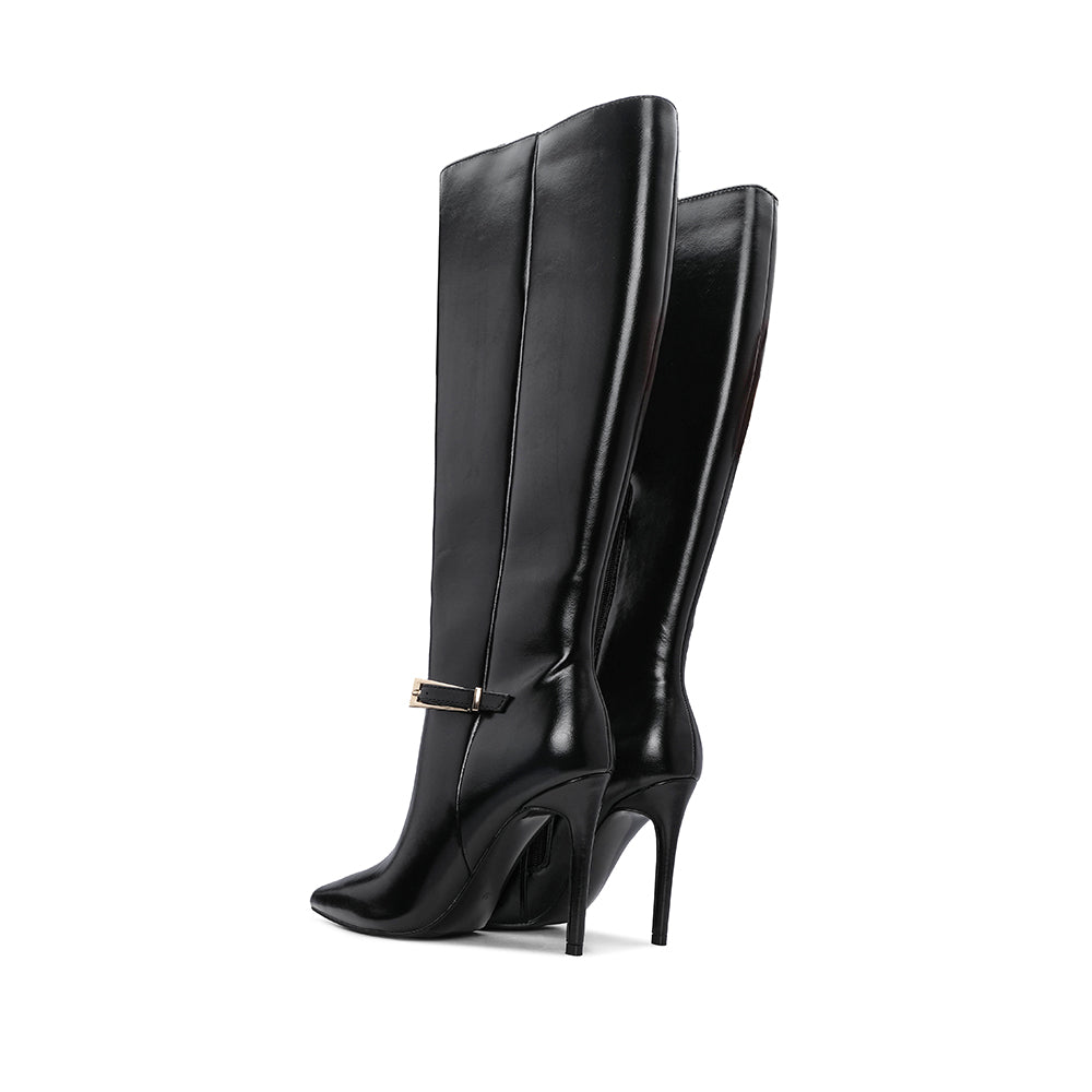 Bota Cano Alto Mulher com Fecho Interior Preto