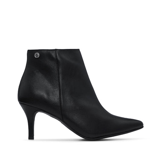 Botim Salto Alto Mulher Pele Preto