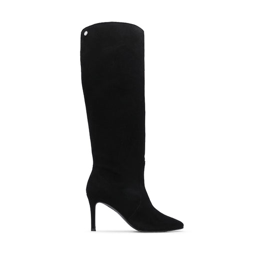 Bota Salto Alto Mulher Camurça Preto