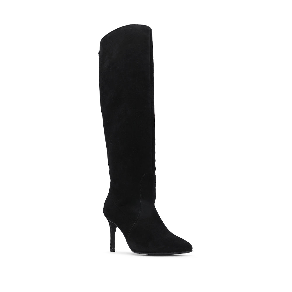 Bota Salto Alto Mulher Camurça Preto