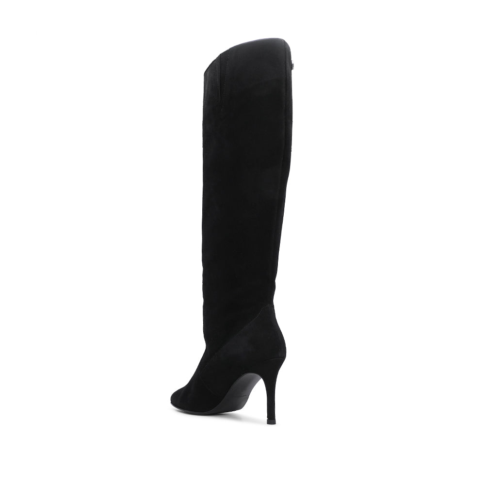 Bota Salto Alto Mulher Camurça Preto