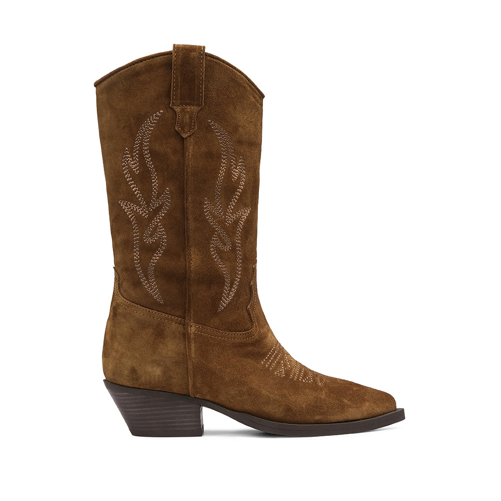 Bota Texana Mulher Camurça Camel
