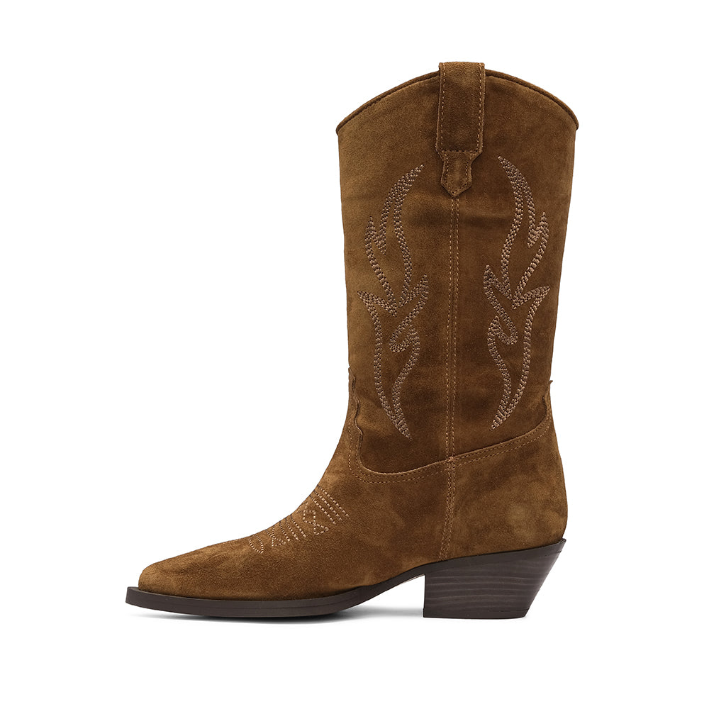 Bota Texana Mulher Camurça Camel