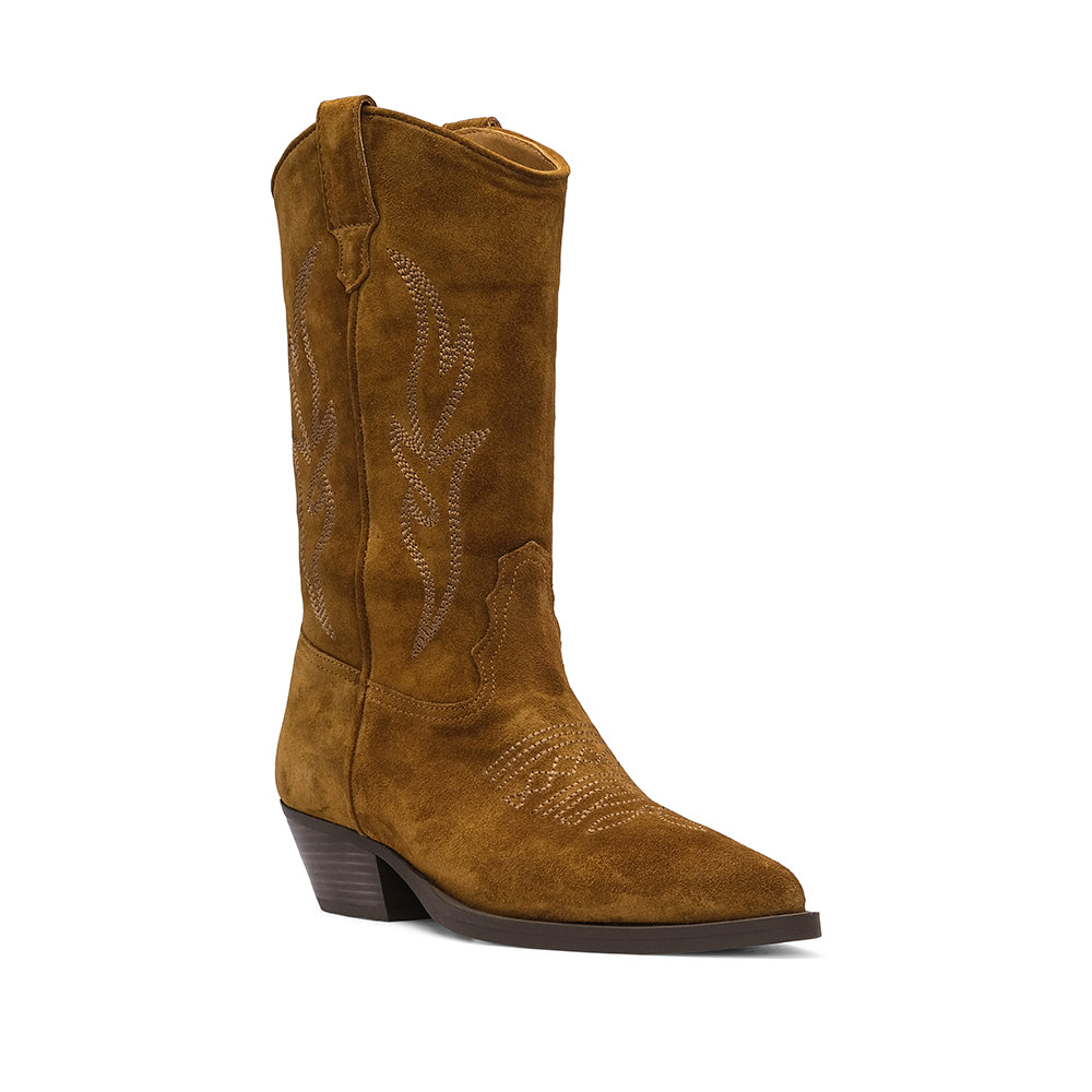 Bota Texana Mulher Camurça Camel